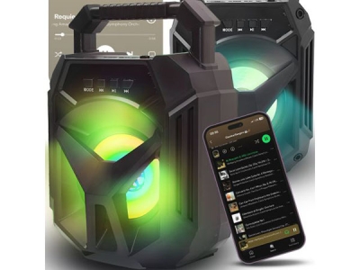 Мощна Безжична Преносима Тонколона с Подсветка - NEONWAVE®