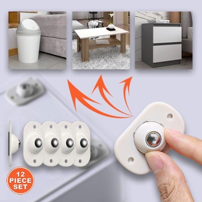 Самозалепващи Се Колелца За Мебели (12 бр.) - STICKYWHEEL®