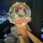 Светещ LED балон-букет с роза LOVEBALLOON