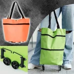 МЕГА СДЕЛКА - 82% - Сгъваема Пазарска Чанта С Колелца FOLDNCARRY®, mega sdelka 82 sgavaema pazarska chanta s kolelca foldncarry