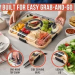 Бамбуков Поднос с 6 Отделения и Капак - TRAYLUXE®, bambukov podnos s 6 otdeleniya i kapak trayluxe